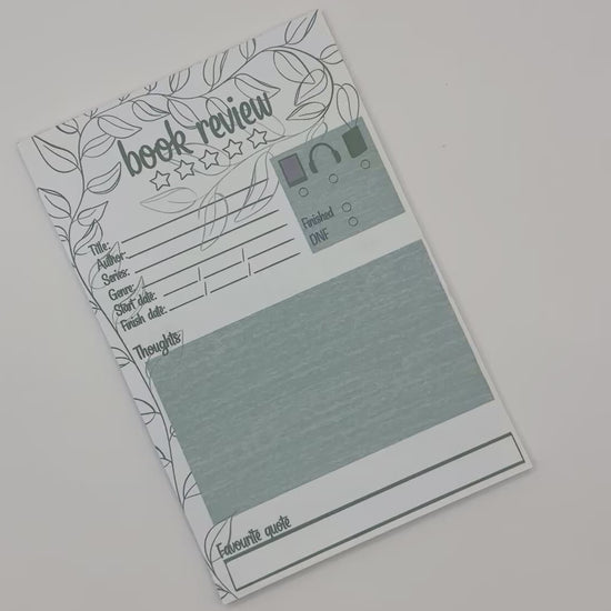 showcasing book review gummed pad